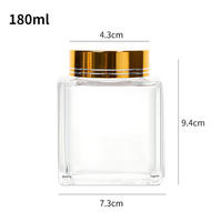 180ml 280ml 360ml 500ml 730ml Couverture en bois épaissie Grande bouche Bouteille de miel carrée plate Pot de bouteille en verre à haute transparence