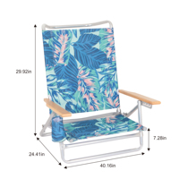 Chaise de plage légère en acier avec revêtement en poudre d'aluminium pour l'extérieur