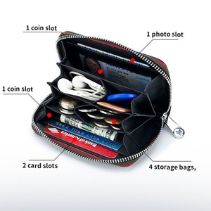 Portefeuille en cuir de luxe pour femmes, de haute qualité, à la mode, en PU véritable avec fermeture à glissière et motif bonbon, compatible RFID - Product Image 2