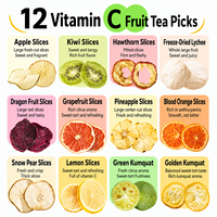Kleurrijke Gemengde Afvalthee met 12 smaken, diverse echte gedroogde fruitschijfjes, gedroogde infusie in zakje, gezonde drank voor op kantoor