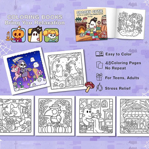 En stock – Livres de <span class=keywords><strong>coloriage</strong></span> transfrontaliers pour adultes et adolescents – Motifs d'animaux mignons – Simples et faciles à utiliser – Emballés en boîte - Product Image 2