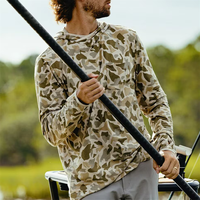 Sweat à capuche de chasse camouflage canard UPF50+ Performance respirante Chemises de pêche pour hommes |   Impression par transfert thermique personnalisée |   100% polyester