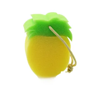 Factory Manufacture Bath Cleaning Sponge Three-dimensional Pineapple Fruit Bath Cotton Children's Bath Sponge For Kids