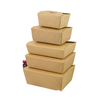 Boîte d'emballage jetable en papier kraft personnalisable pour traiteur Boîte épaissie de restauration rapide à emporter Salade de poulet frit Autres gratuits