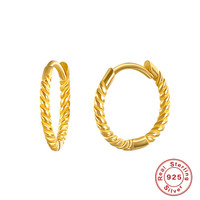Classique En Gros 925 Sterling Silver Twist Boucles D'oreilles Creative Simple Cercle Or Boucles D'oreilles pour Les Filles
