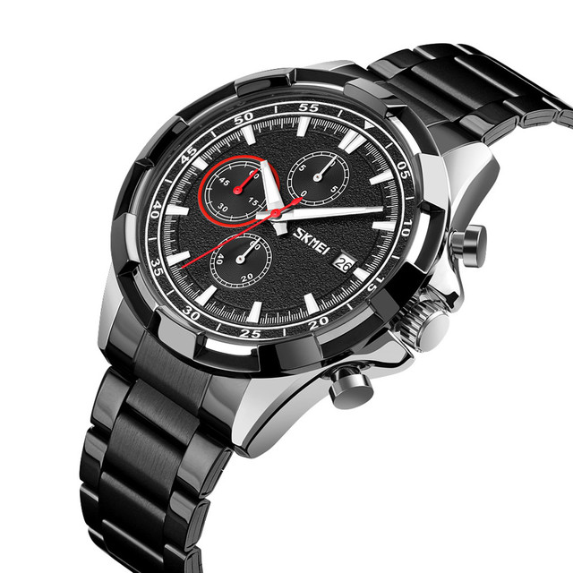 Top Brand Luxury SKMEI 9192 3atm Water Resistant Men Watches Stainless Steel Wrist Stopwatch