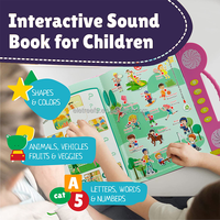 Libro Electrónico Interactivo Recargable con Sonidos para Niños, Aprendizaje del Alfabeto y Palabras en Francés e Inglés, Bilingüe, Nuevo y Popular