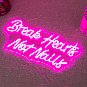 Letrero LED de Neón Profesional Personalizado con el Logotipo 'Break Hearts Not Nails' para Decoración de Pared de Salón de Uñas o Estudio - Product Image 3