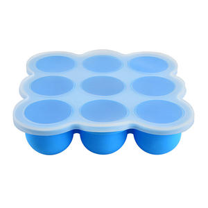 9 Pods 100% Moule à glaçons pliable en silicone sans Bpa pour le stockage des aliments pour congélateur avec 9 plateaux de congélation pour aliments pour bébés avec couvercles - Product Image 6