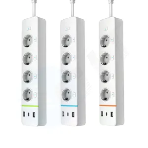 APP Alexa Google Voice Fernsteuerung WLAN 230 V 16 A EU 4 Steckdosen Heimsteckdosen schnelles Aufladen USB Typ C wlan intelligenter Stromanschluss