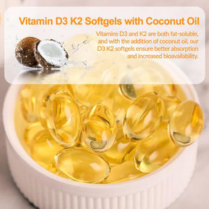 Capsules molles de gel de vitamine <span class=keywords><strong>D3</strong></span> et K2 halal Supplément Capsules de gel de vitamine <span class=keywords><strong>D3</strong></span> K2 pour la santé des os - Product Image 4