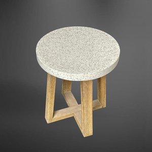 Tabourets en ciment de table d'appoint écologiques sur mesure du Vietnam Table d'appoint élégante en bois d'acacia avec dessus en béton robuste - Product Image 4