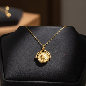 Fabricante de Joyería de Latón Gemnel, Joyería de Latón Chapada en Oro, Collar con Colgante de Moneda de Latón Personalizado de Moda - Product Image 4