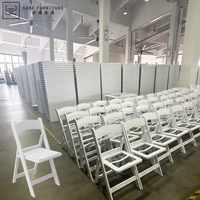 Fauteuil Wimbledon en Résine Plastique d'Usine, Meuble d'Extérieur Style Français, Chaises de Jardin Minimalistes, Chaise Pliante Blanche pour Mariage