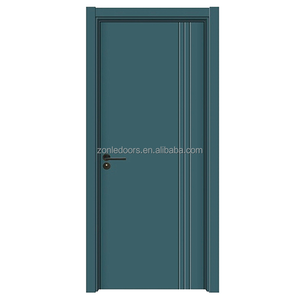 Porte d'entrée moderne en bois de sécurité pour la maison et le bureau et porte d'entrée extérieure personnalisée de style américain avec serrure intelligente - Product Image 5