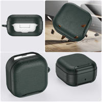 Étui pour écouteurs en TPU + PC avec motif en cuir de luxe pour Samsung Galaxy Buds4 / Buds4 Pro