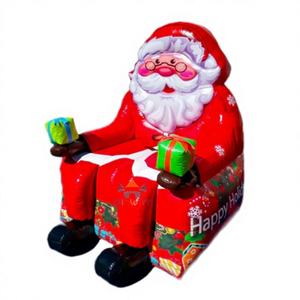 Grand fauteuil gonflable Père Noël écologique, garantie 3 ans, taille et couleur personnalisables pour les fêtes de Noël en plein air - Product Image 1