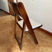 Chaise pliante rembourrée en bois massif marron DISHI pour événements de jardin, mariages, fêtes, Wimbledon, appartement et bureau à domicile, utilisation intérieure