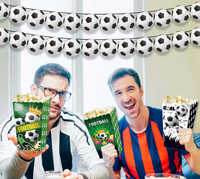 12 boîtes à popcorn en carton imprimées avec un motif de football écologique, personnalisables, pour une soirée cinéma