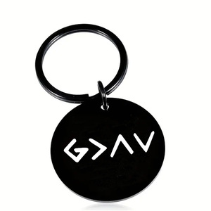 Custom Metal Jewelry Wholesale Christian Black Keychains Symbol of God