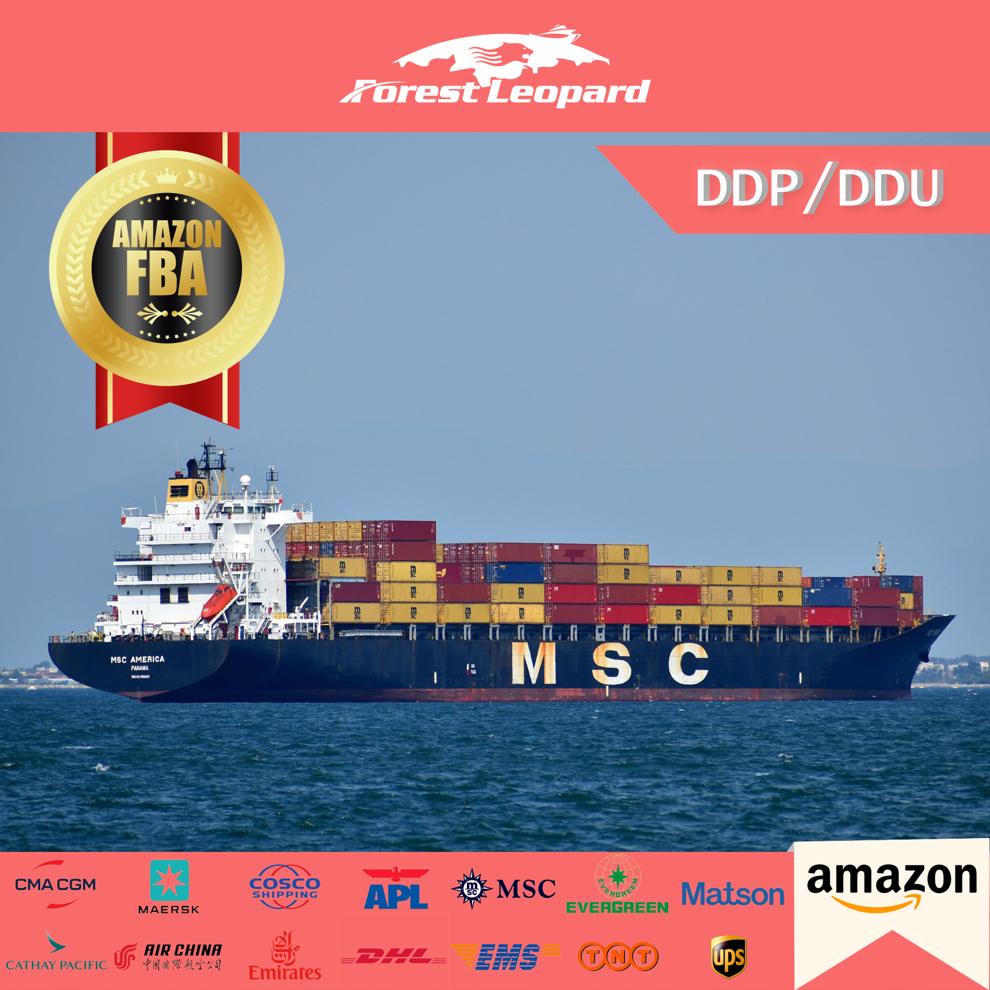 DDP/DDU экспедитор Amazon FBA Экспедитор Китай в США лес Леопард