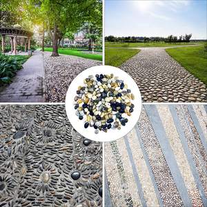 Groene Ovale Natuurlijke Rivier Rots Landschap Decoratieve Strand Mix Pebble Gepolijst Grind Voor Tuin Park Aquaria Home Decor - Product Image 4