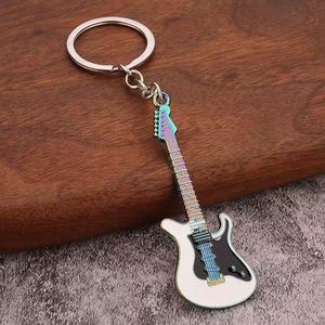 Llavero de guitarra metálico vintage Y2K al por mayor con purpurina, mosquetón retro estilo <span class=keywords><strong>milenio</strong></span> brillante, llavero de moda estilo caricatura - Product Image 6