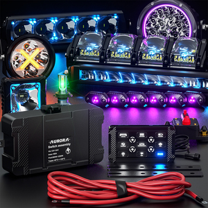 Phổ 8 gang RGB xe chuyển đổi ánh sáng bảng điều khiển với hộp điều khiển <span class=keywords><strong>LED</strong></span> cảm ứng bảng điều khiển xe <span class=keywords><strong>Led</strong></span> hộp điều khiển ánh sáng - Product Image 1