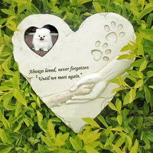Irregular Shape Hand-painted Resin Fashion Pet Memorial Photo Slot Holding Hands Design Engraved Commemorative Words Holiday