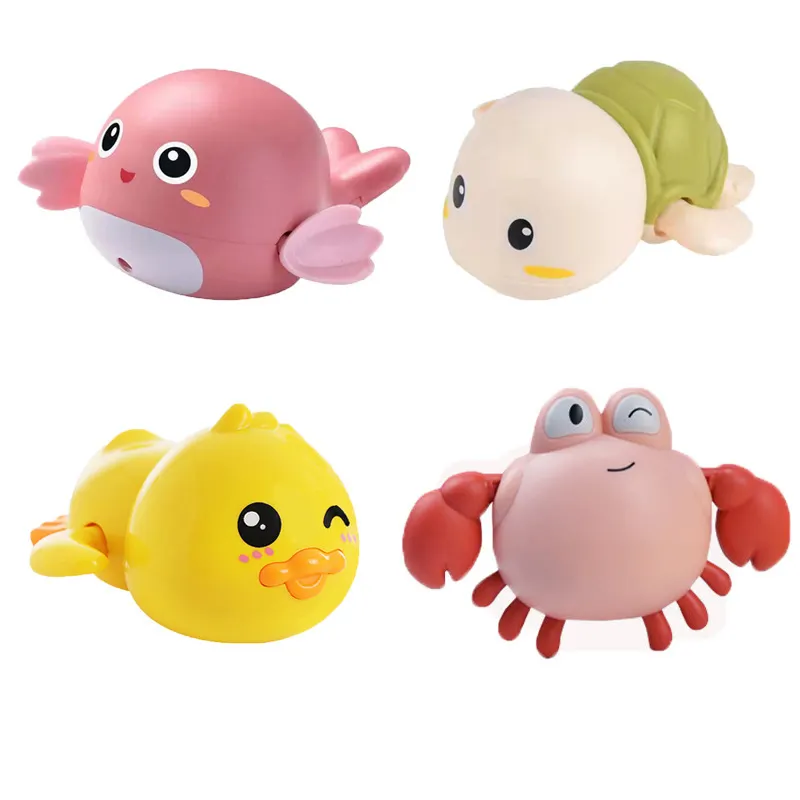 cute mini floating swimming turtle whale duck windup clockwork animal baby bath tub toys for toddlers