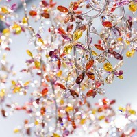 Lustre LED FireLux sur mesure, moderne, coloré, en forme de fleur de cristal, pour plafond haut, décoration d'hôtel, villa, maison