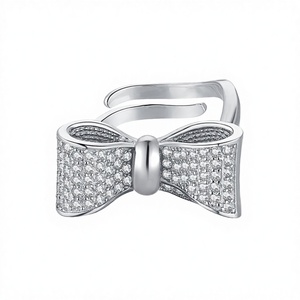 Waterproof Trendy Wedding Engagement 18K Gold Plated 925 Silver <b>Dainty</b> Zircon <b>Ring</b> for Women - Product Image 2
