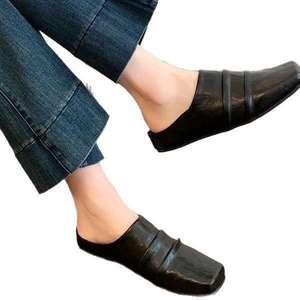 Zapatos Planos de Cuero Estilo Ballet con Pliegues Suaves 2026, Zapatos Casuales Unisex con Punta Cuadrada - Product Image 5