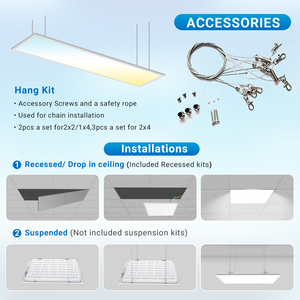 Pannello <span class=keywords><strong>LED</strong></span> Piatto Intelligente WiFi/Bluetooth con Controllo Tuya 1x4FT 2700K-6500K, Luce da Soffitto Quadrata Incassata/Sospesa per Aula e Ufficio - Product Image 6