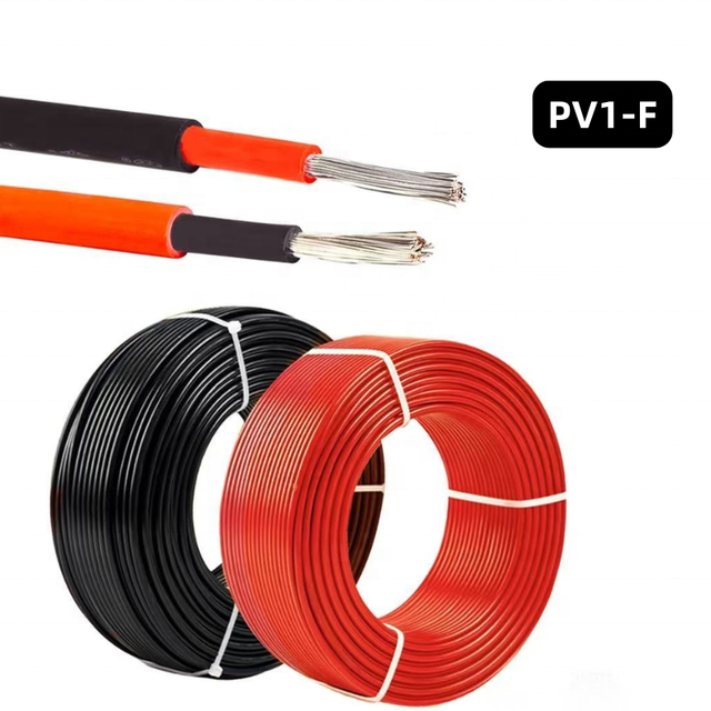 High Temp PV Solar Cable 4mm 6mm 10mm DC Weatherproof Extension Wire Anti-UV Tinned Copper Roll IP68 1000V for Desert