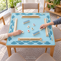 Tapis de Mahjong en caoutchouc Yugaland à tissage uniforme, résistant à la saleté, antidérapant, lavable, inodore, 800*800mm, 3mm, pour coin de jeu de cartes