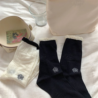 Chaussettes mi-mollet en dentelle de coton respirant pour printemps/été, style princesse JK pour jeunes filles, à porter avec des mocassins