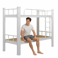 Lit superposé moderne en acier laminé à froid épaissi et robuste, cadre en fer double niveau haut/bas pour dortoir, appartement, chambre à coucher adulte