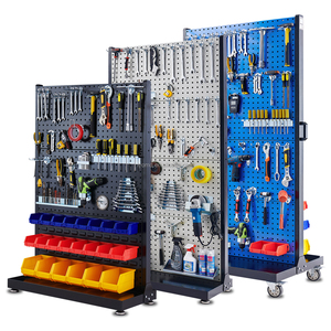 Support d'outils mobile double face robuste en métal pour <span class=keywords><strong>atelier</strong></span>, organisateur d'outils pour garage et <span class=keywords><strong>atelier</strong></span> de réparation - Product Image 1