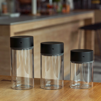 Pot de conservation sous vide en verre sans BPA avec couvercle, récipient transparent pour épices, utilisation en cuisine et pour les fêtes, compatible lave-vaisselle et congélateur