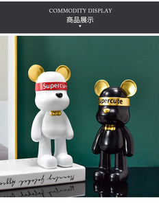 Penjualan langsung dari pabrik patung beruang Resin meja desain hewan lucu yang dilukis dengan tangan seni koleksi dekorasi Natal Eropa - Product Image 5