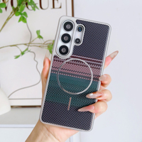 Coque de téléphone magnétique tissée texturée rigide multicolore pour Apple iPhone 17 16 ProMax pour Samsung Galaxy S24 S25 S26 Plus Ultra