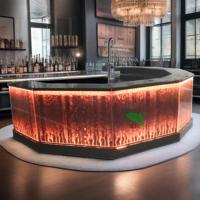 Meubles personnalisés de bar de restaurant de boîte de nuit avec LED multicolore changeante bulle d'eau comptoir de table de bar mural conception d'armoire