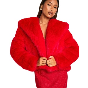 Women's <b>Short</b> Faux Fur <b>Jacket</b> Long <b>Sleeve</b> Plush Winter Coat Open Front Party Outerwear Wholesale OEM ODM - Product Image 3