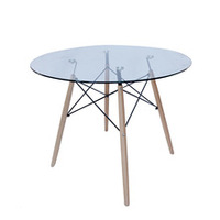 Vente en gros de meubles de salle à manger de haute qualité au design moderne Table à manger ronde en verre trempé Table à manger en verre