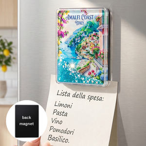 Aimant de réfrigérateur personnalisé avec logo, souvenir de plage, en acrylique transparent, avec sable mouvant, pour la Grèce, Dubaï, Italie, Côte – Cadeau idéal pour la vente en gros - Product Image 2