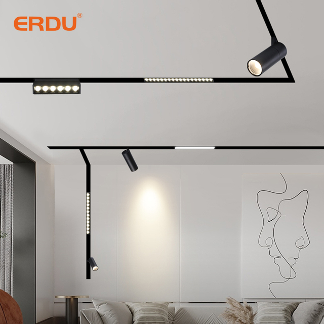 ERDU 48V 3CCT Smart Cob LED Track Lighting System Adjustable Magnetic Light for Classic Home Decor Premium Quality Product