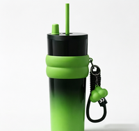 Bouteille d'eau isotherme à double paroi en acier inoxydable 316 de 710 ml, tasse à café, gobelet de voyage, logo personnalisé, corde portable avec paille