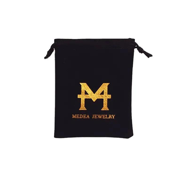 Bolsa de regalo con cordón, Bolso pequeño de terciopelo personalizado, regalo, joyería, reloj y gafas, reciclable, 81, con logotipo