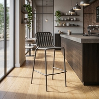 Chaises hautes en alliage d'aluminium avec revêtement anti-UV Hesheng, tabourets de comptoir pour restaurant en extérieur, conception personnalisée tout-en-un